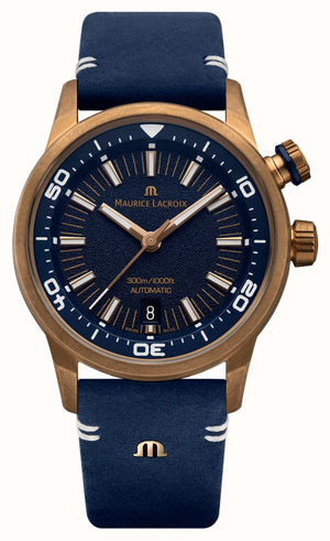 Shop Authentic Maurice Lacroix Pontos Divers Limited Edition Blue Dial Blue Leather Strap Watch For Men - PT6248-BRZ0B-430-4 - Luxxuri