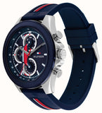  Shop Authentic Tommy Hilfiger Clark Chronograph Blue Dial Black Leather Strap Watch For Men - 1792083 - Luxxuri