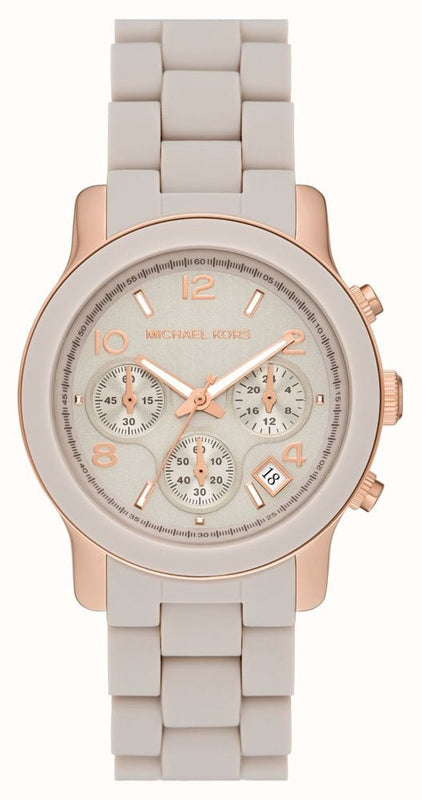  Shop Authentic Michael Kors Runway Chronograph Grey Dial Grey Silicone Strap Watch For Women - MK7386 - Luxxuri