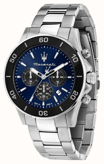  Shop Authentic Maserati Competizione Chronograph Blue Dial Silver Steel Strap Watch For Men - R8873600009 - Luxxuri