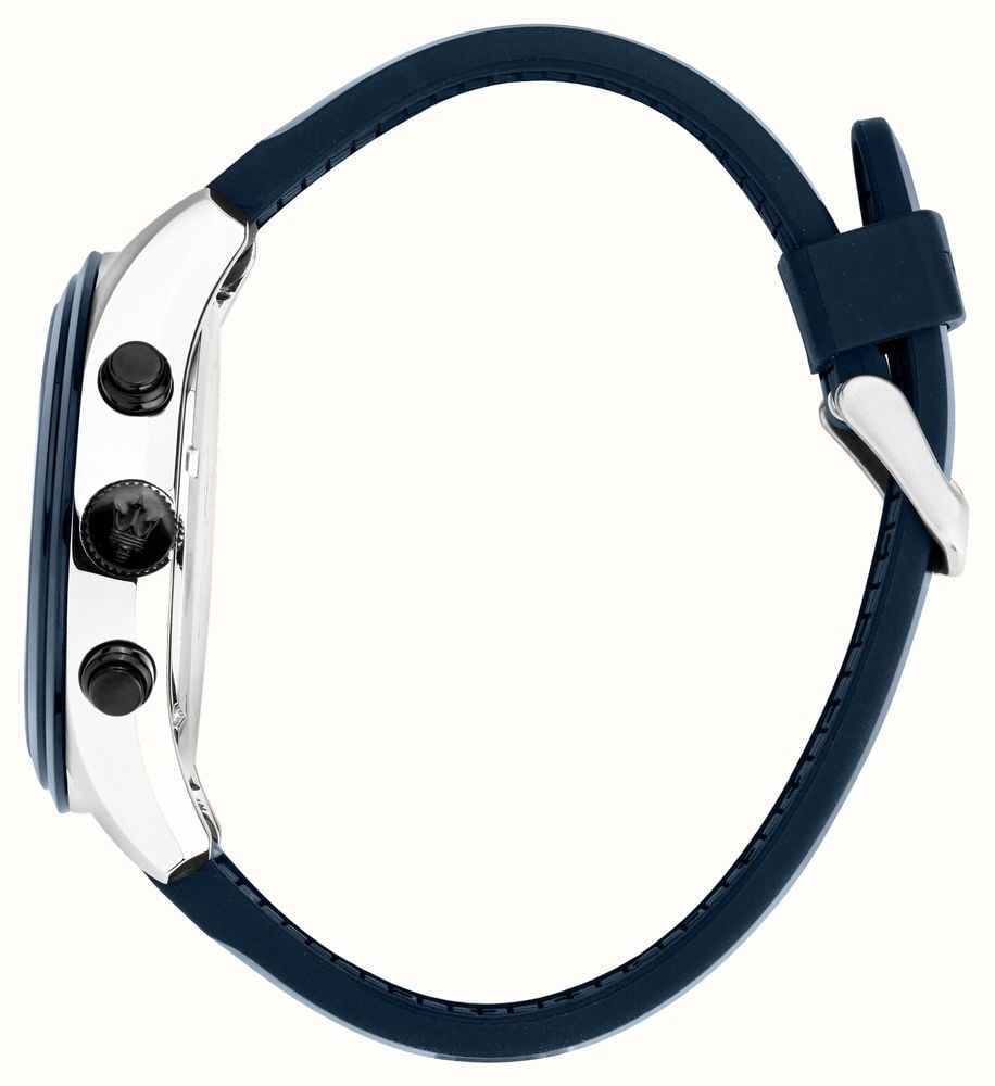  Shop Authentic Maserati Traguardo Chronograph Blue Dial Black Silicone Strap Watch For Men - R8871612046 - Luxxuri