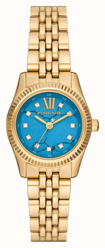  Shop Authentic Michael Kors Lexington Three Hand Blue Dial Gold Steel Strap Watch for Women - MK4813 - Luxxuri