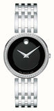  Shop Authentic Movado Esperanza 63 Diamonds Black Dial Silver Steel Strap Watch For Women - 0607052 - Luxxuri