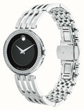  Shop Authentic Movado Esperanza 63 Diamonds Black Dial Silver Steel Strap Watch For Women - 0607052 - Luxxuri