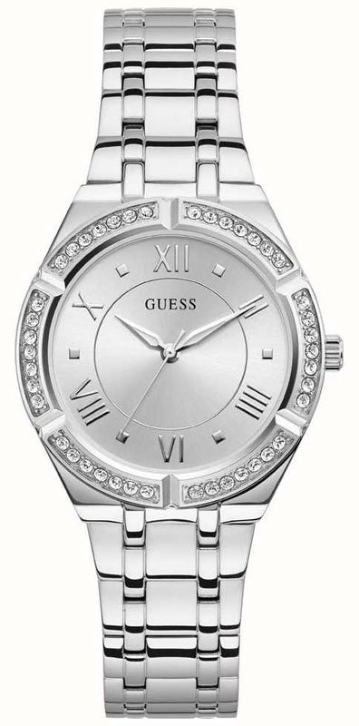  Shop Authentic Guess Cosmo Diamonds Silver Dial Silver Steel Strap Watch For Women - GW0033L1 - Luxxuri