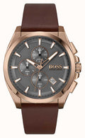  Shop Authentic Hugo Boss Grandmaster Grey Dial Brown Leather Strap Watch for Men - 1513882 - Luxxuri