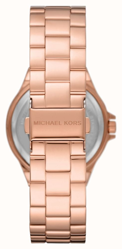  Shop Authentic Michael Kors Lennox Three Hand Rose Gold Dial Rose Gold Steel Strap Watch For Women - MK7230 - Luxxuri