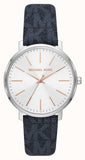  Shop Authentic Michael Kors Pyper Quartz Silver Dial Blue Leather Strap Watch For Women - MK7244 - Luxxuri