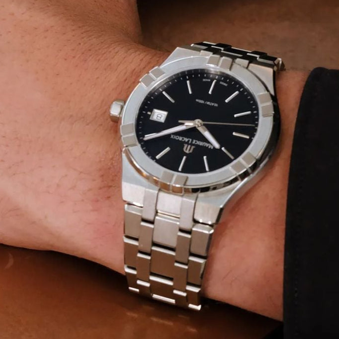  Shop Authentic Maurice Lacroix Aikon Automatic Black Dial Silver Steel Strap Watch For Men - AI6008-SS002-330-1 - Luxxuri