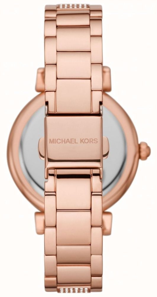  Shop Authentic Michael Kors Abbey Three-Hand Analog Crystals Rose Gold Dial Rose Gold Steel Strap Watch for Women - MK4617 - Luxxuri