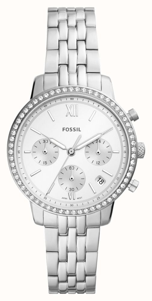  Shop Authentic Fossil Neutra Chronograph Silver Dial Silver Steel Strap Watch for Women - ES5217 - Luxxuri