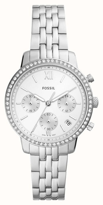  Shop Authentic Fossil Neutra Chronograph Silver Dial Silver Steel Strap Watch for Women - ES5217 - Luxxuri