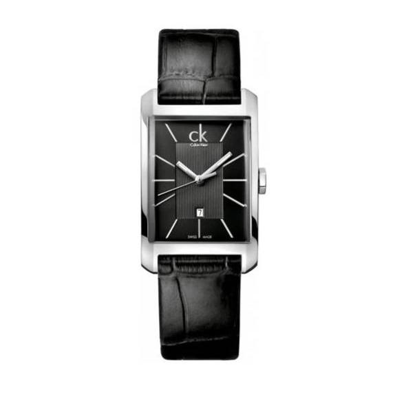  Shop Authentic Calvin Klein Window Black Dial Black Leather Strap Watch for Men - K2M23107 - Luxxuri