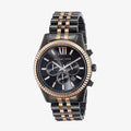  Shop Authentic Michael Kors Lexington Chronograph Black Dial Two Tone Steel Strap Watch for Men - MK8561 - Luxxuri