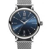 Shop Authentic IWC Portofino Automatic Blue Dial Silver Mesh Bracelet Watch for Women - IW357404 - Luxxuri
