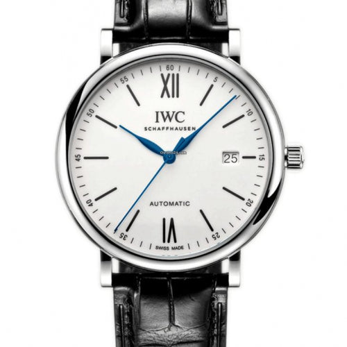  Shop Authentic IWC Portofino Automatic '150 Years' Edition Automatic White Dial Black Leather Strap Watch for Men - IW356519 - Luxxuri