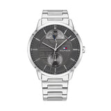  Shop Authentic Tommy Hilfiger Hunter Grey Dial Silver Steel Strap Watch for Men - 1791608 - Luxxuri