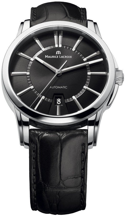  Shop Authentic Maurice Lacroix Pontos Date Automatic Black Dial Black Leather Strap Watch For Men - PT6148-SS001-330 - Luxxuri