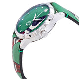  Shop Authentic Gucci G Timeless Le Marche Des Merveilles Green Dial Green Leather Strap Watch for Women - YA1264081 - Luxxuri
