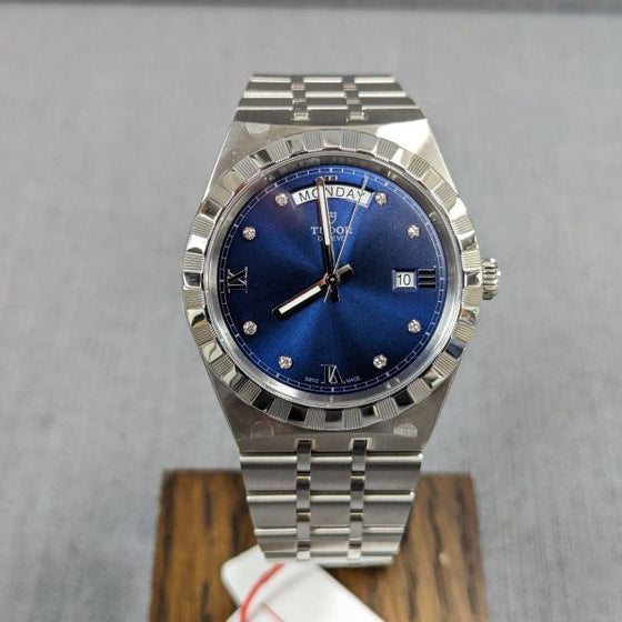  Shop Authentic Tudor Royal Automatic Diamonds Blue Dial Silver Steel Strap Watch for Men - M28600-0006 - Luxxuri