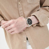  Shop Authentic Fossil FB-01 Chronograph Black Dial Silver Steel Strap Watch for Men - FS5837 - Luxxuri