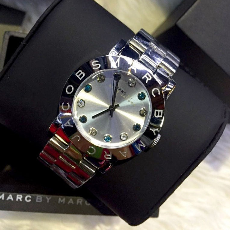  Shop Authentic Marc Jacobs Amy White Dial Silver Steel Strap Watch for Women - MBM3140 - Luxxuri