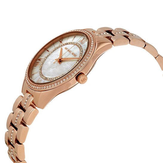  Shop Authentic Michael Kors Lauryn Mother of Pearl Dial Rose Gold Steel Strap Watch for Women - MK3716 - Luxxuri
