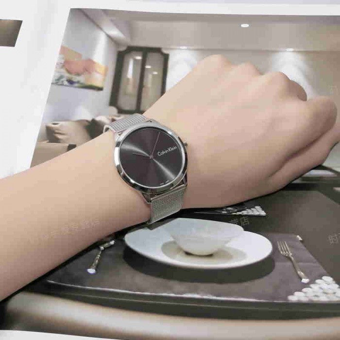  Shop Authentic Calvin Klein Minimal Grey Dial Silver Mesh Bracelet Watch for Men - K3M211Y3 - Luxxuri