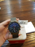  Shop Authentic Fossil Neutra Chronograph Blue Dial Silver Mesh Bracelet Watch for Men - FS5383 - Luxxuri