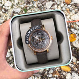  Shop Authentic Fossil Boyfriend Automatic Skeleton Grey Dial Grey Leather Strap Watch for Women - ME3089 - Luxxuri