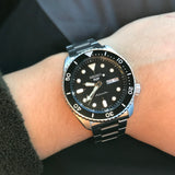  Shop Authentic Seiko 5 Sports Automatic Day Date Black Dial Silver Steel Strap Watch for Men - SRPD55K1 - Luxxuri