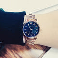  Shop Authentic Marc Jacobs Baker Navy Blue Dial Rose Gold Steel Strap Watch for Women - MBM3332 - Luxxuri