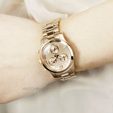  Shop Authentic Michael Kors Runway Chronograph Rose Gold Dial Rose Gold Steel Strap Watch for Women - MK5430 - Luxxuri
