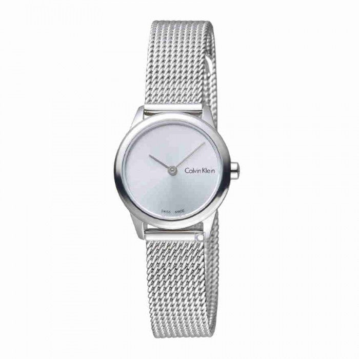 Shop Authentic Calvin Klein Minimal White Dial Silver Mesh Bracelet Watch for Women - K3M231Y6 - Luxxuri