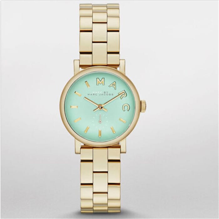  Shop Authentic Marc Jacobs Baker Mint Green Dial Gold Steel Strap Watch for Women - MBM3284 - Luxxuri