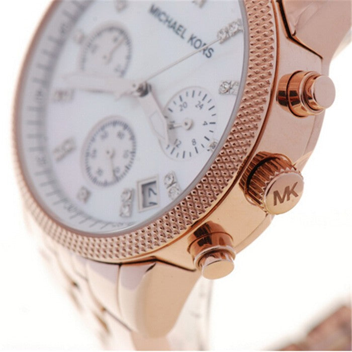  Shop Authentic Michael Kors Damen White Dial Rose Gold Steel Strap Watch for Women - MK5026 - Luxxuri