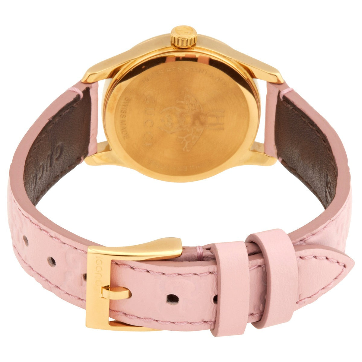  Shop Authentic Gucci G Timeless Quartz Pink Dial Pink Leather Strap Watch For Women - YA1265005 - Luxxuri