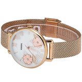  Shop Authentic Fossil Jacqueline Three-Hand White Dial Rose Gold Mesh Bracelet Watch for Women - ES4534 - Luxxuri