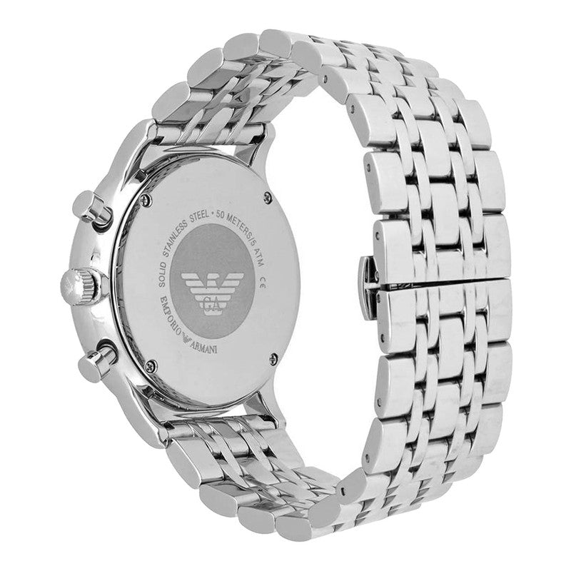  Shop Authentic Emporio Armani Chonograph SIlver Dial Silver Steel Strap Watch For Men - AR1933 - Luxxuri