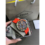  Shop Authentic Fossil Bannon Chronograph Grey Dial Orange Silicone Strap Watch for Men - BQ2500 - Luxxuri