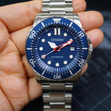  Shop Authentic Citizen Promaster Mechanical Blue Dial Silver Steel Strap Watch For Men - NJ0121-89L - Luxxuri