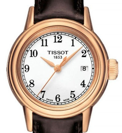 Shop Authentic Tissot Carson White Dial Brown Leather Strap Watch For Women - T085.210.36.012.00 - Luxxuri