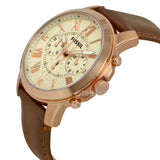  Shop Authentic Fossil Grant Chronograph White Dial Brown Leather Strap Watch for Men - FS4991 - Luxxuri