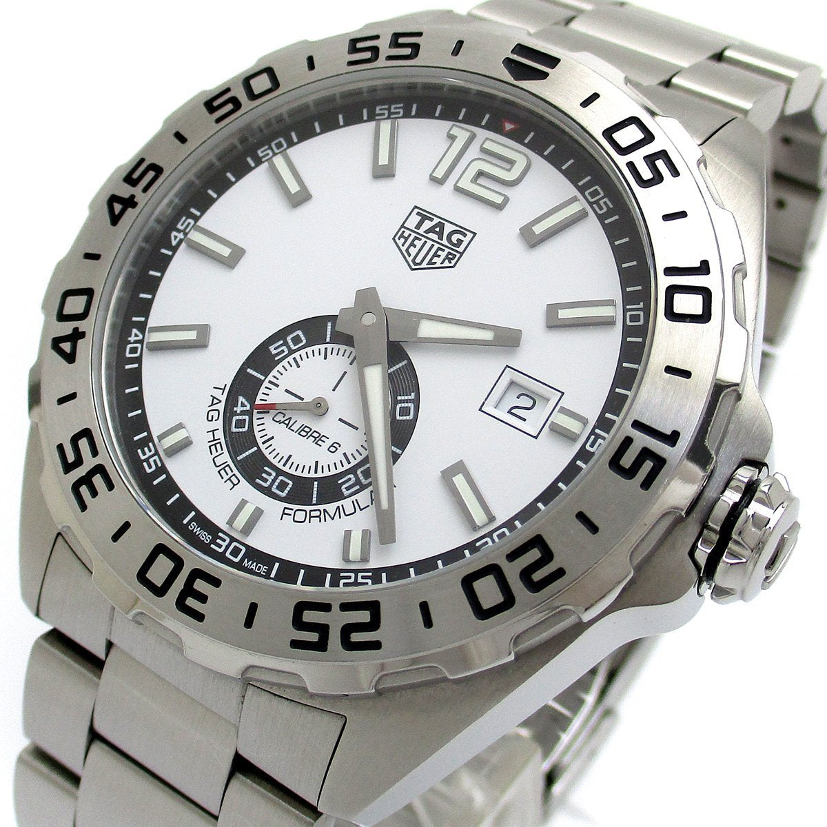  Shop Authentic Tag Heuer Formula 1 Calibre 6 Automatic White Dial Silver Steel Strap Watch for Men - WAZ2013.BA0842 - Luxxuri