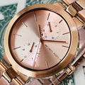  Shop Authentic Michael Kors Garner Quartz Rose Gold Dial Rose Gold Steel Strap Watch For Women - MK6409 - Luxxuri