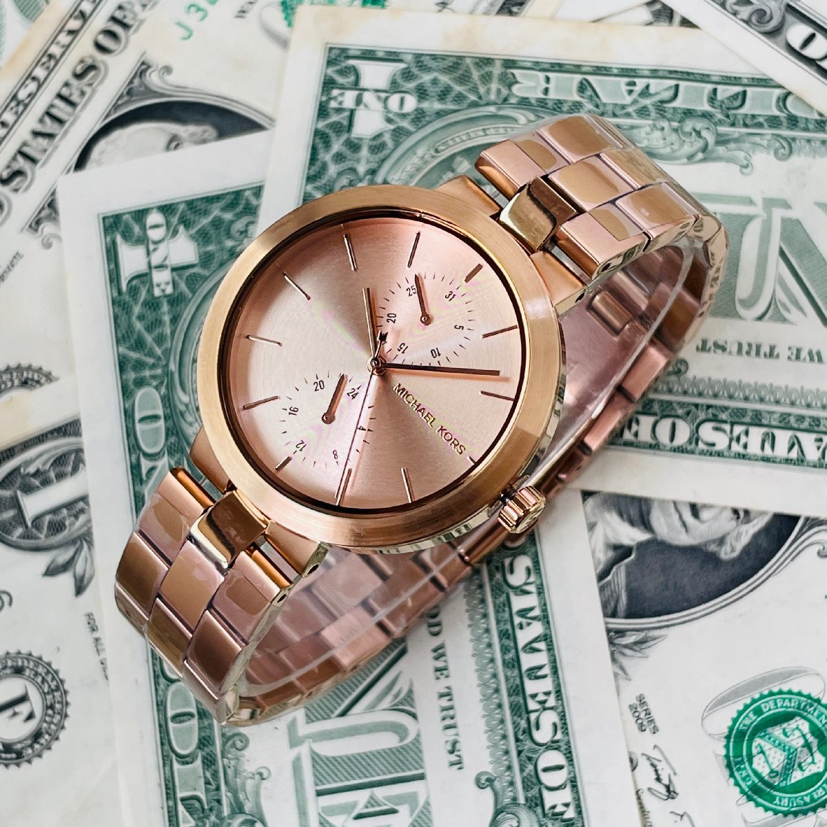  Shop Authentic Michael Kors Garner Quartz Rose Gold Dial Rose Gold Steel Strap Watch For Women - MK6409 - Luxxuri