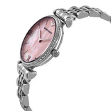  Shop Authentic Emporio Armani Gianni T Bar Pink Mother of Pearl Dial Silver Steel Strap Watch For Women - AR1779 - Luxxuri