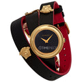  Shop Authentic Versace V-Flare Quartz Black Dial Black Leather Strap Watch for Women - VEBN00218 - Luxxuri