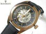  Shop Authentic Maserati Traguardo Automatic Black Skeleton Dial Black Leather Strap Watch For Men - R8821112001 - Luxxuri