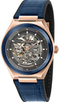  Shop Authentic Maserati Triconic Skeleton Black Dial Blue Leather Strap Watch For Men - R8821139001 - Luxxuri